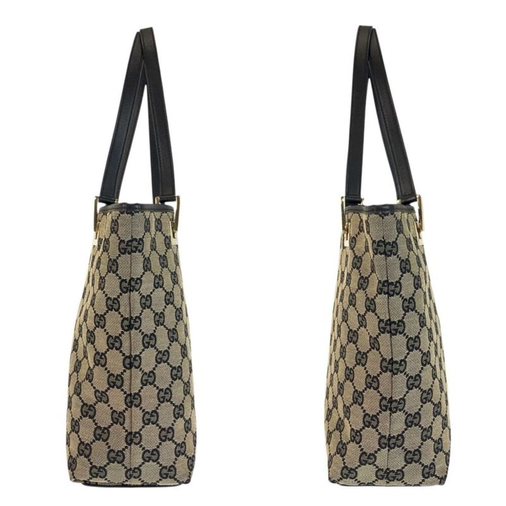 Gucci GG Canvas Leather Tote Bag - Picture 7 of 9